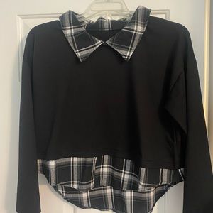 Black and white collard shirt